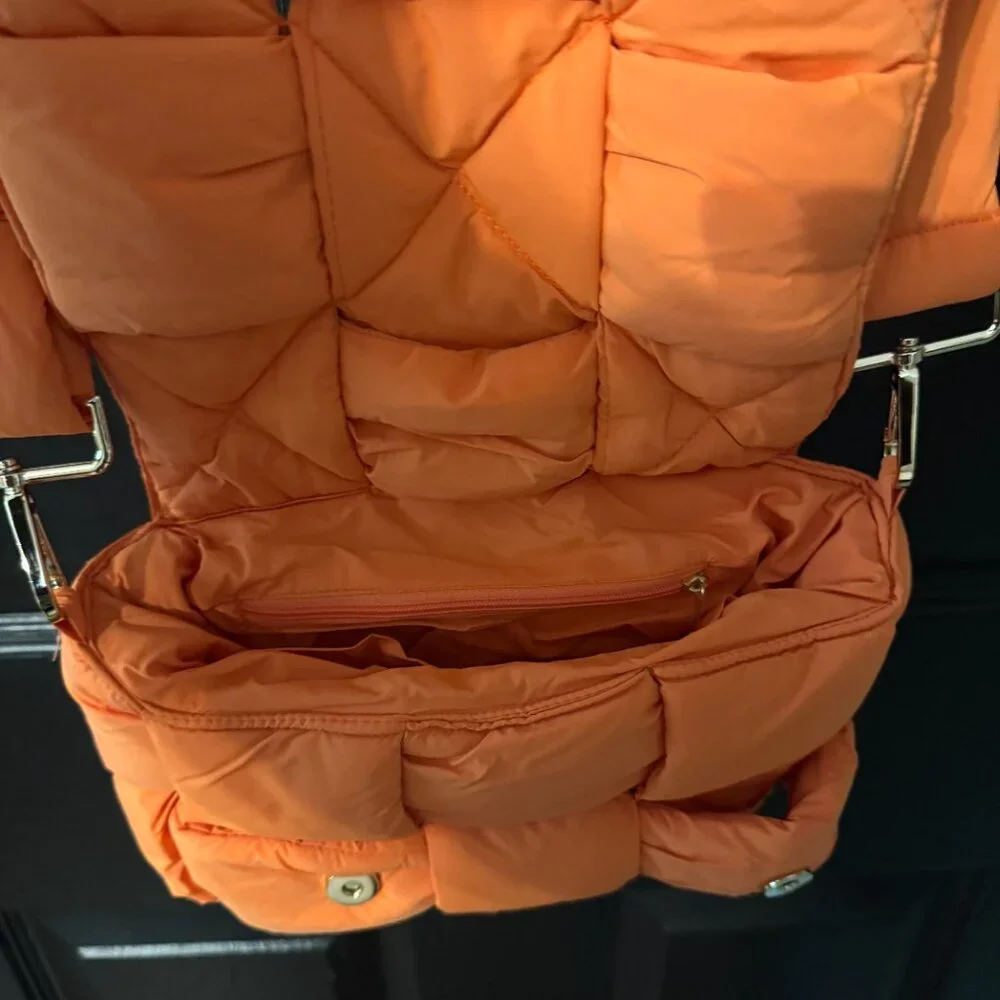 Womens Puffer Orange Crossbody - Picture 3 of 4